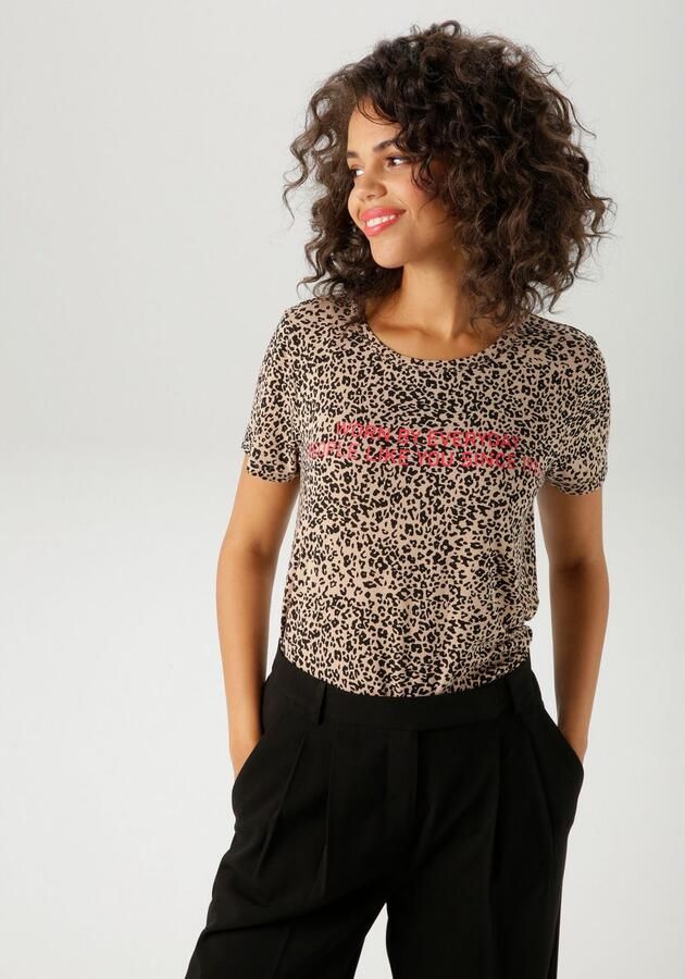 Aniston CASUAL T-shirt in luipaardprint met state t-belettering nieuwe collectie - Foto 3
