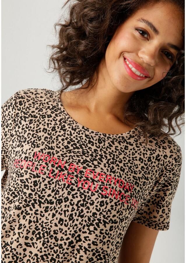 Aniston CASUAL T-shirt in luipaardprint met state t-belettering nieuwe collectie - Foto 2
