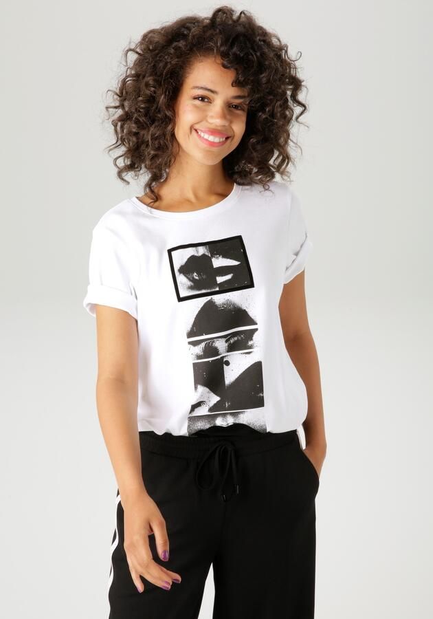 Aniston CASUAL T-shirt met fluweel versierde extravagante frontprint nieuwe collectie - Foto 7