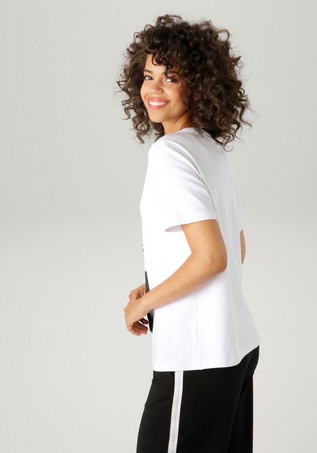 Aniston CASUAL T-shirt met fluweel versierde extravagante frontprint nieuwe collectie - Foto 3