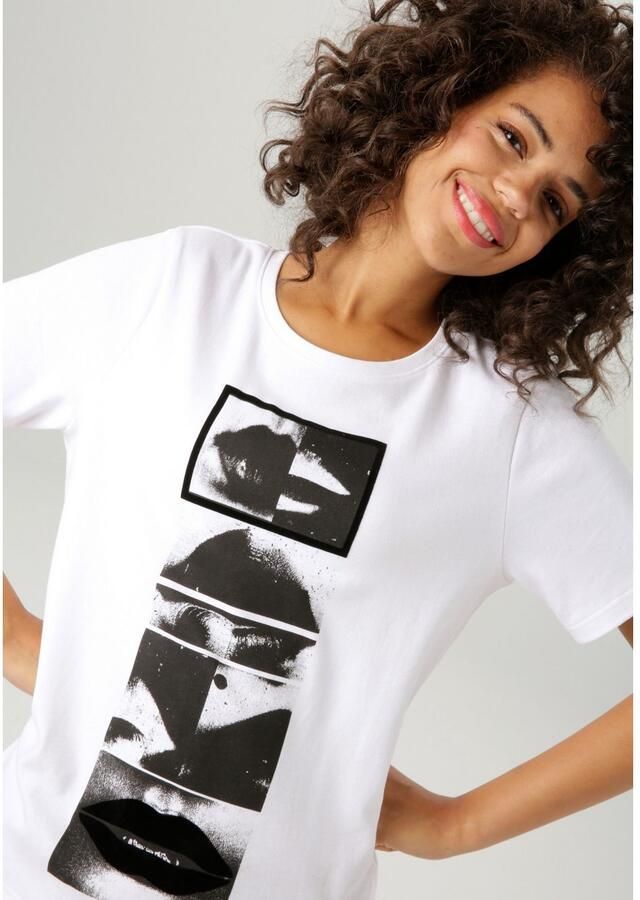 Aniston CASUAL T-shirt met fluweel versierde extravagante frontprint nieuwe collectie - Foto 2