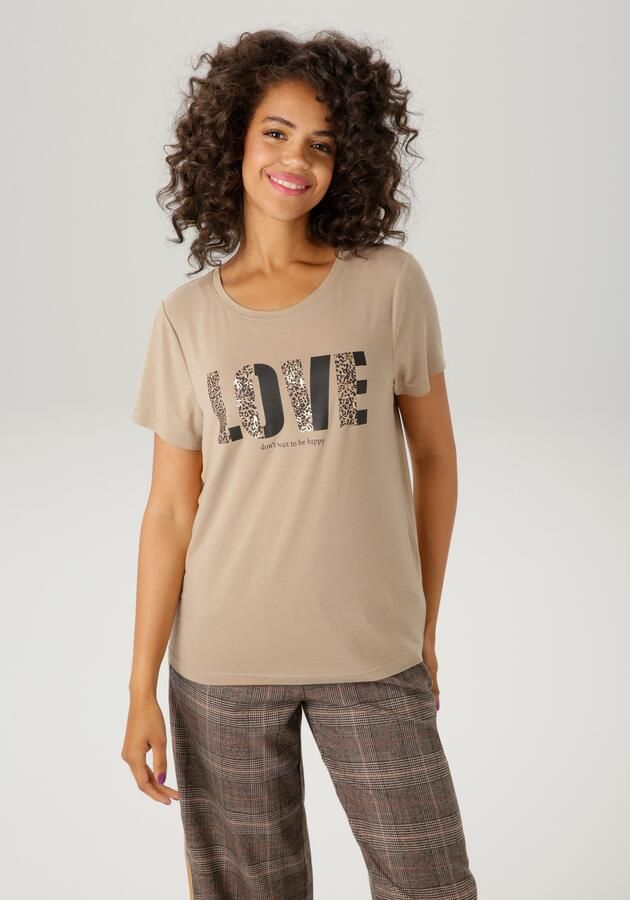 Aniston CASUAL T-shirt met folieprint versierd "love"-opschrift nieuwe collectie - Foto 11