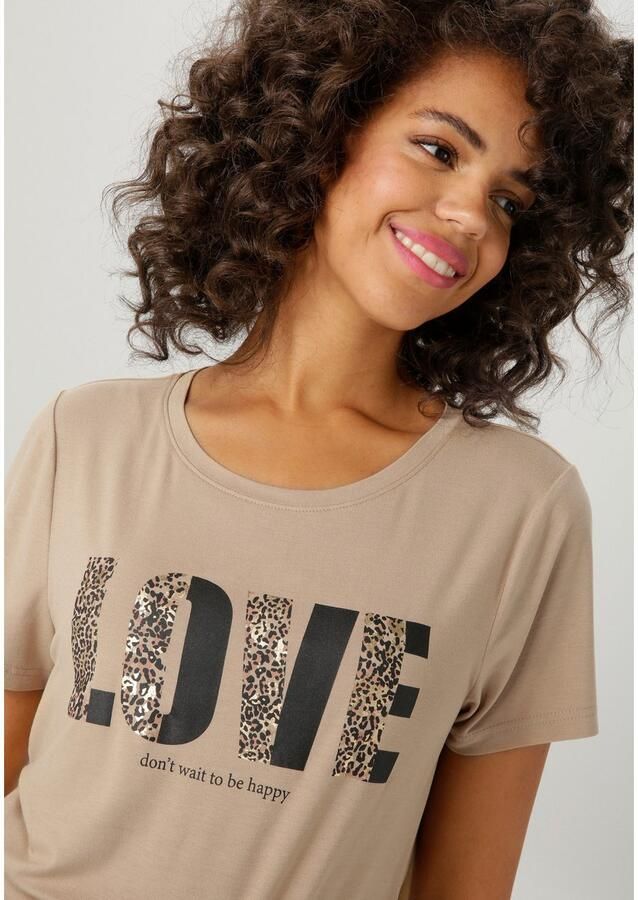 Aniston CASUAL T-shirt met folieprint versierd "love"-opschrift nieuwe collectie - Foto 3