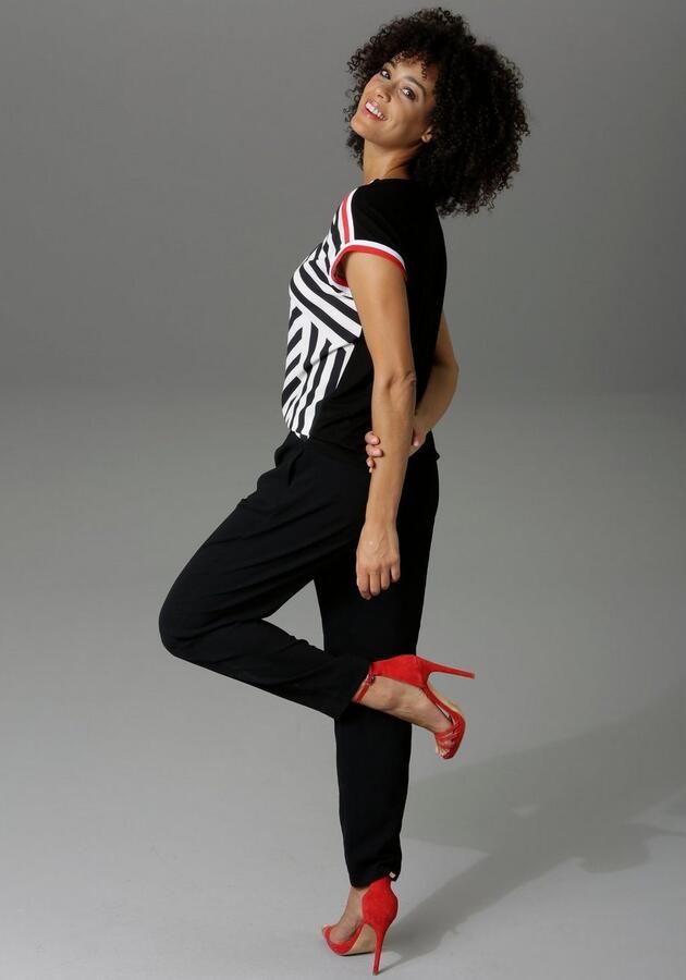 Aniston CASUAL T-shirt met gestreepte boorden - Foto 2