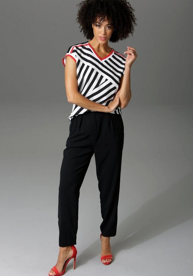 Aniston CASUAL T-shirt met gestreepte boorden - Foto 3