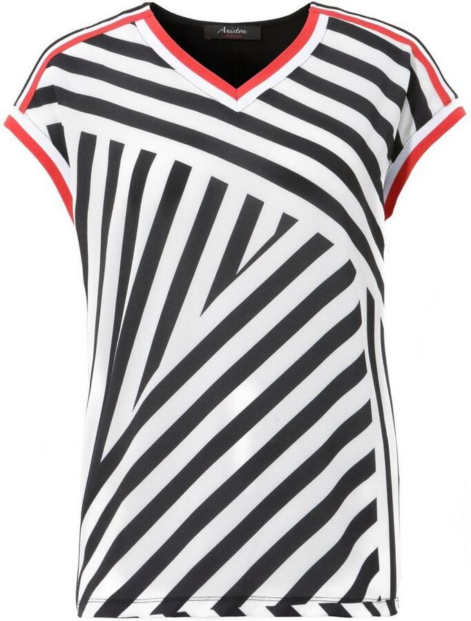 Aniston CASUAL T-shirt met gestreepte boorden