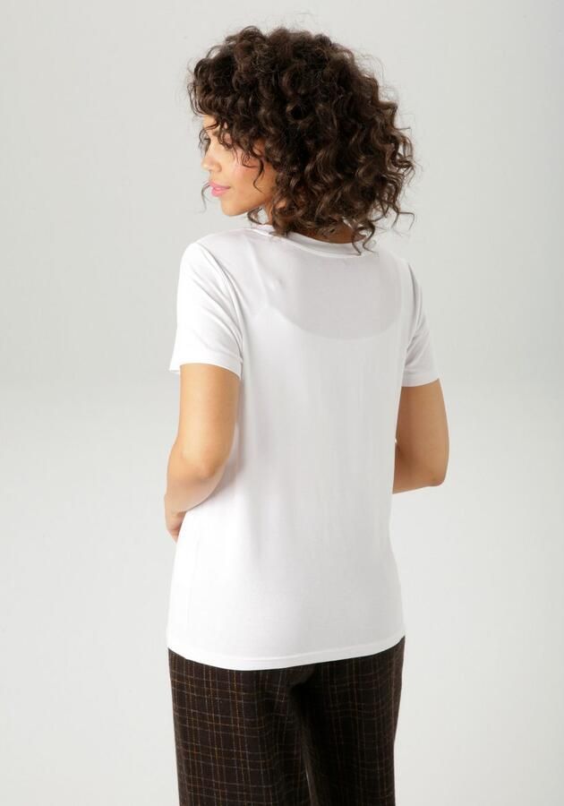 Aniston CASUAL T-shirt met hart leo-print en state t-opschriften nieuwe collectie - Foto 4