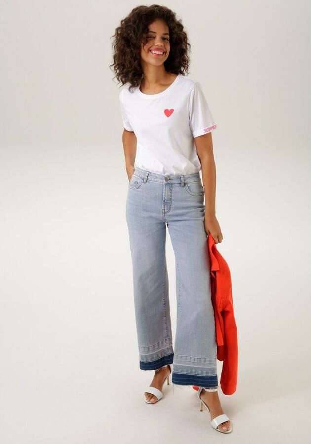 Aniston CASUAL T-shirt met hartjes en bedrukte achterkant - Foto 6