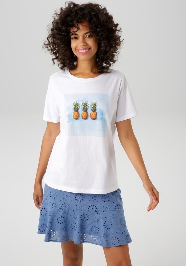 Aniston CASUAL T-shirt met tropische ananas-print voor - Foto 7