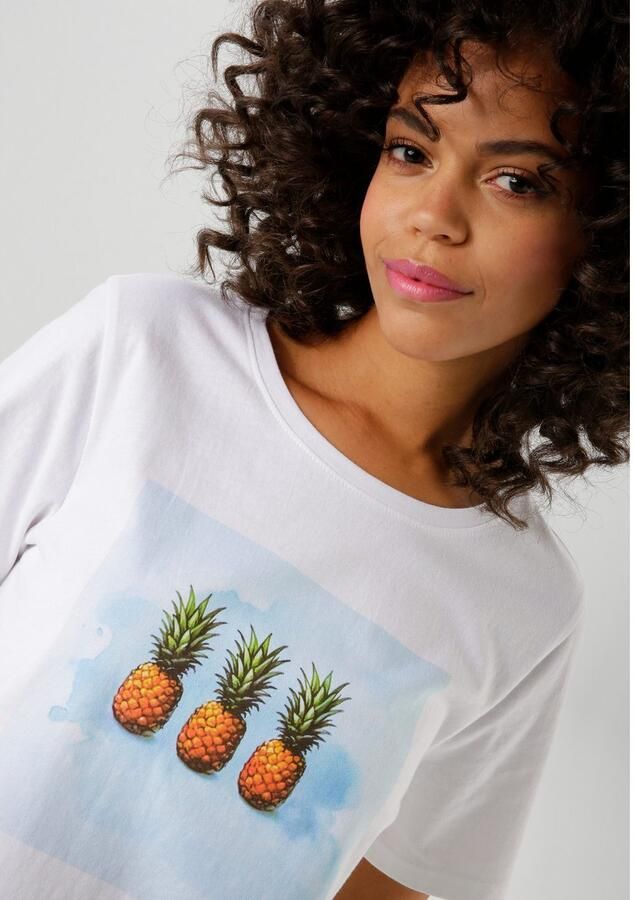 Aniston CASUAL T-shirt met tropische ananas-print voor - Foto 3