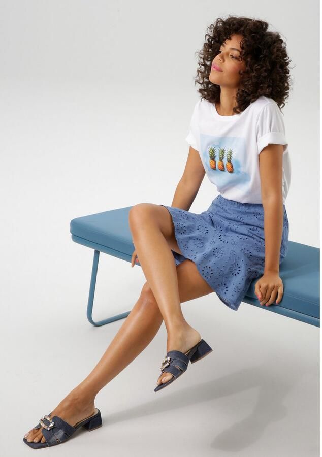 Aniston CASUAL T-shirt met tropische ananas-print voor - Foto 4