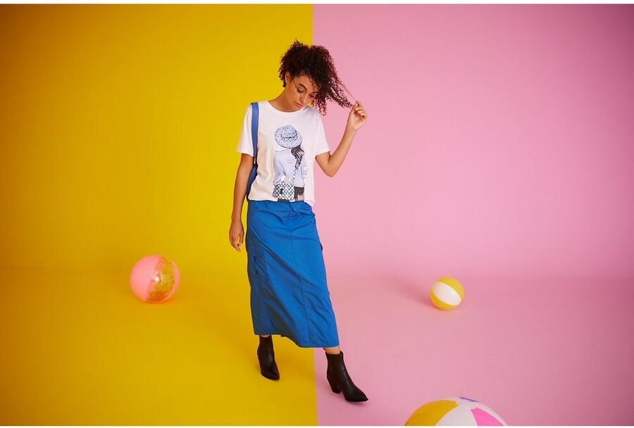 Aniston CASUAL T-shirt met zilverkleurige folieprint aan de voorkant - Foto 6