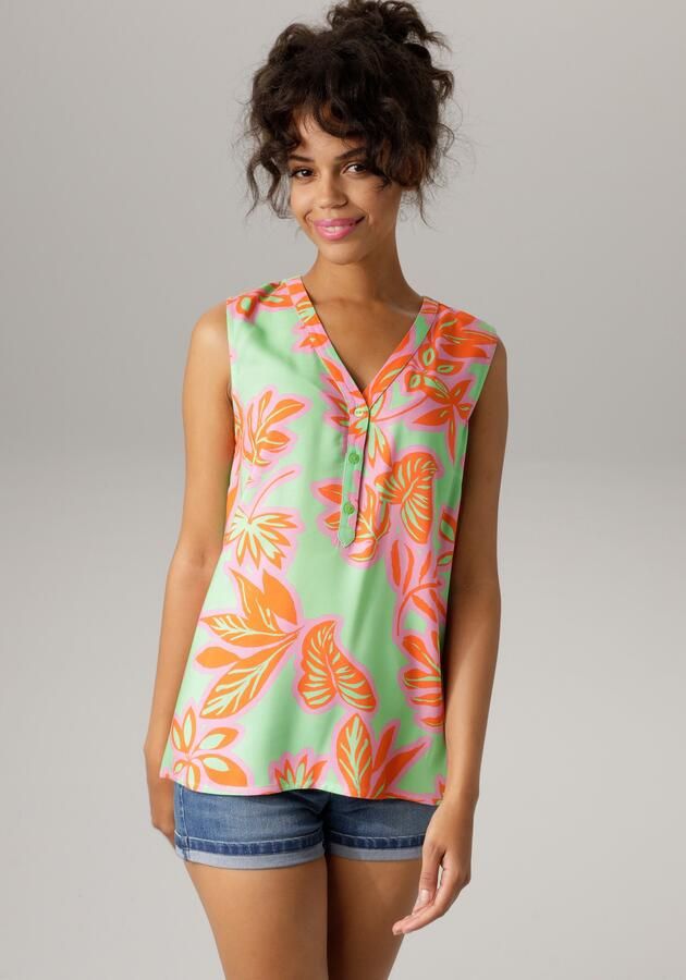 Aniston CASUAL Top met kleurintensieve grootbladige print - Foto 6