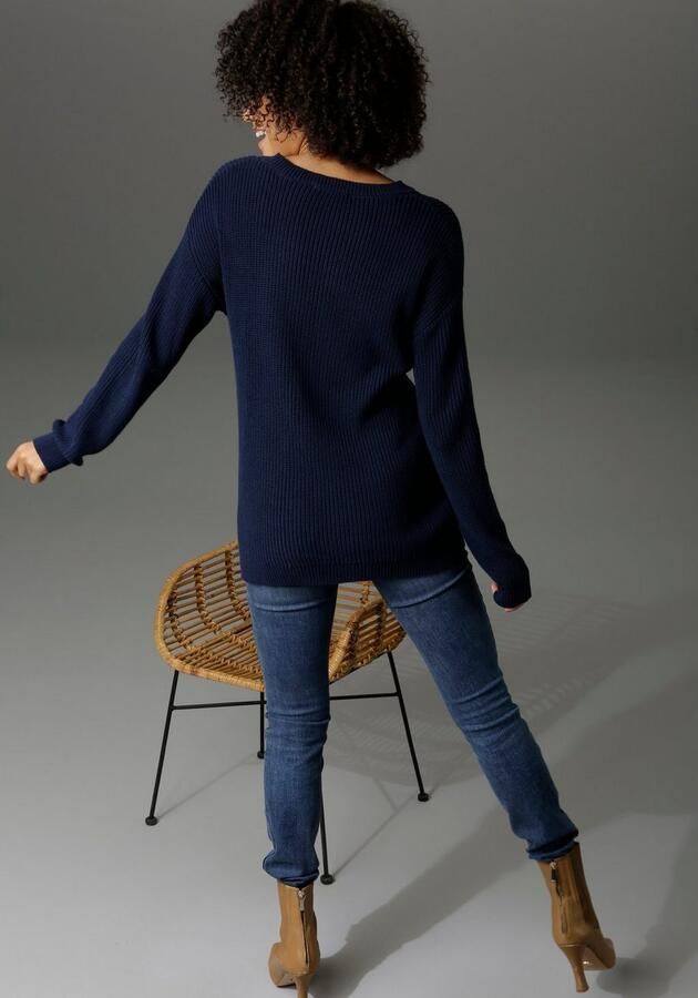 Aniston CASUAL Trui met ronde hals in de patroonmix - Foto 2