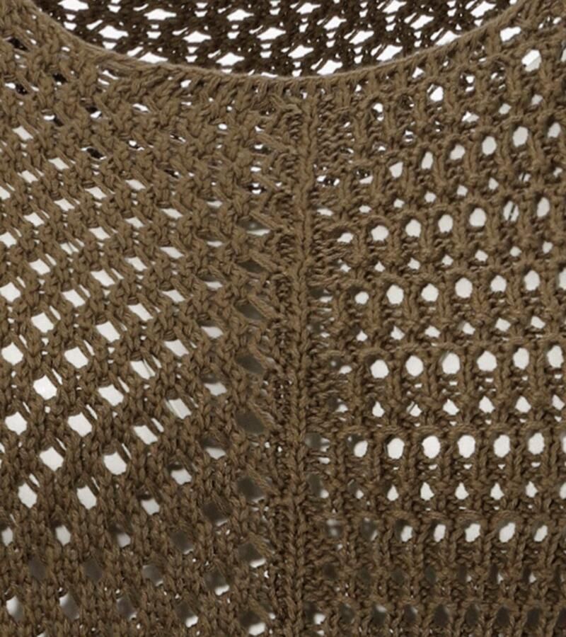 Aniston CASUAL Trui met ronde hals met trendy gemixte ajourmotieven