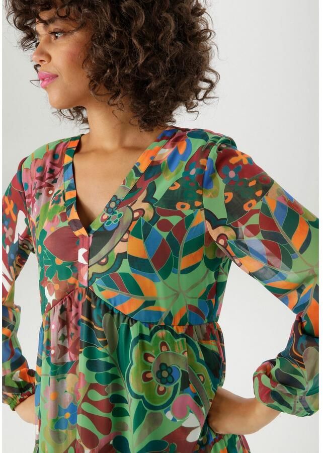 Aniston CASUAL Tuniekjurk met fantasierijke grafische bloe print nieuwe collectie - Foto 2