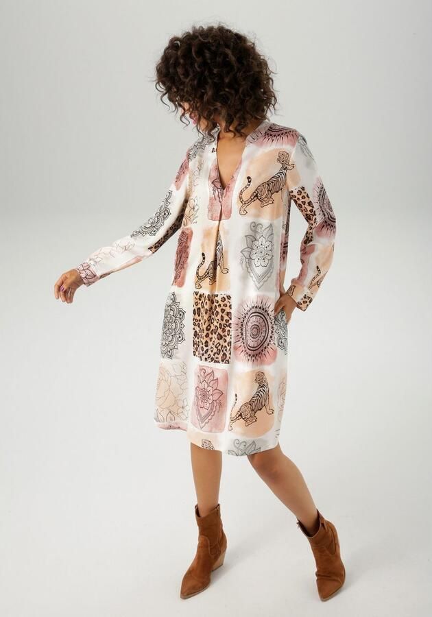 Aniston CASUAL Tuniekjurk met fantasierijke patch-print elk stuk is uniek nieuwe collectie - Foto 3