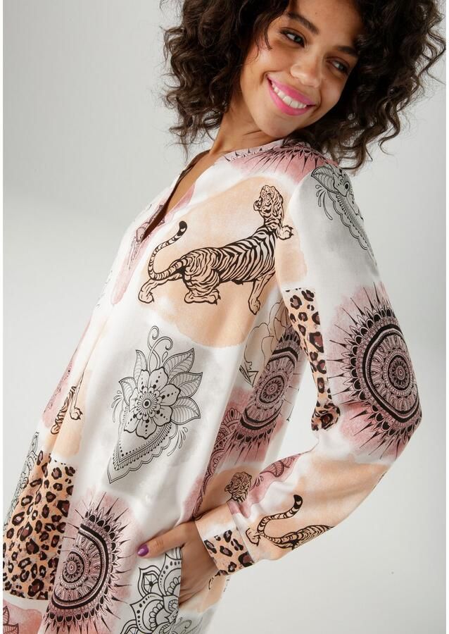 Aniston CASUAL Tuniekjurk met fantasierijke patch-print elk stuk is uniek nieuwe collectie - Foto 2