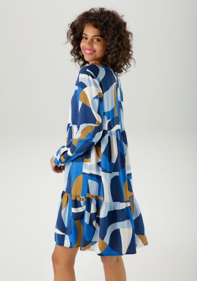 Aniston CASUAL Tuniekjurk met grootschalig grafisch druk nieuwe collectie - Foto 4