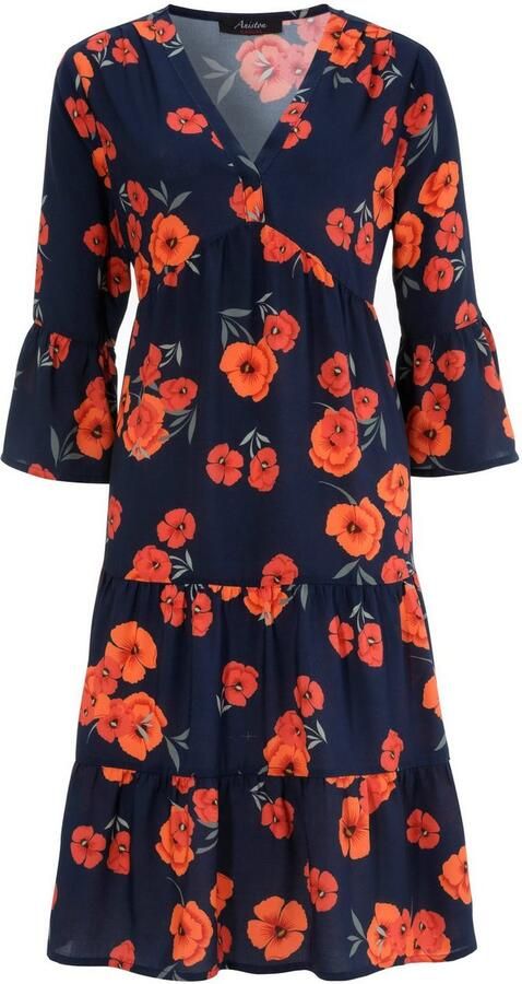 Aniston CASUAL Tuniekjurk met klaprozen gedessineerd - Foto 4