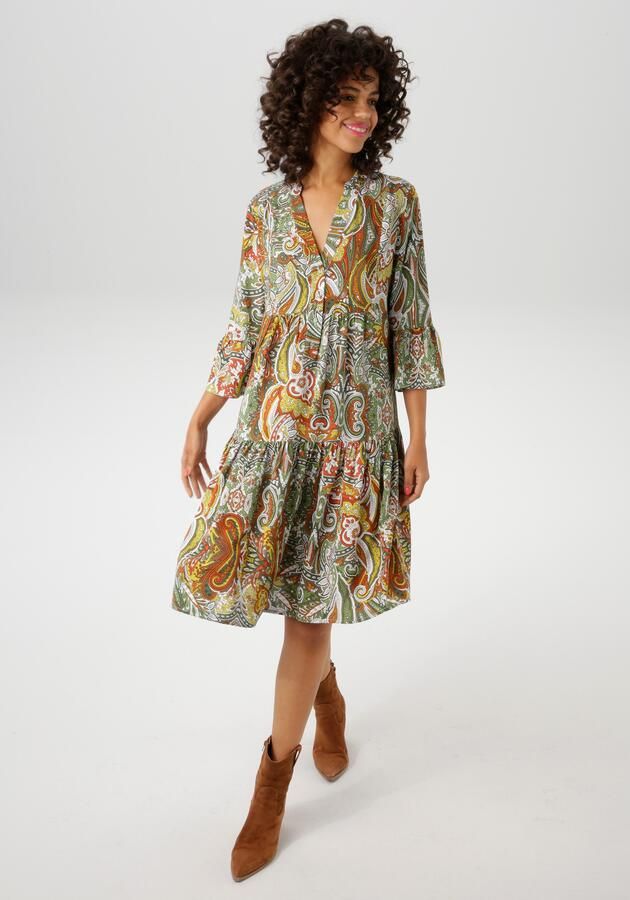 Aniston CASUAL Tuniekjurk met kleurharmonieuze grootvlak paisley-patroon - Foto 7