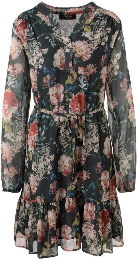 Aniston CASUAL Tuniekjurk met kleurrijke bloe print elk stuk is uniek nieuwe collectie (Met een afneembare bindstrik) - Foto 7