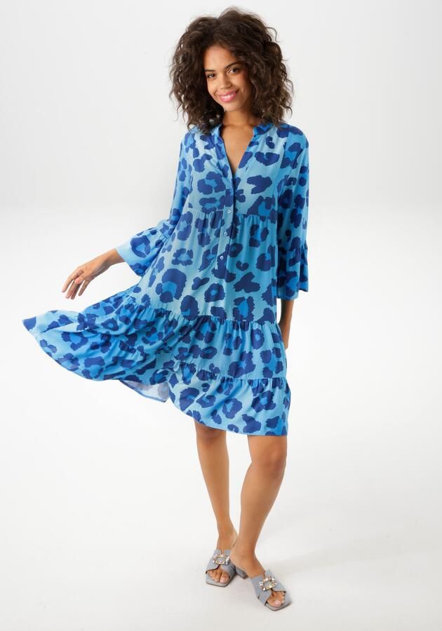 Aniston CASUAL Tuniekjurk met kleurrijke grafische bloemen bedrukt - Foto 7