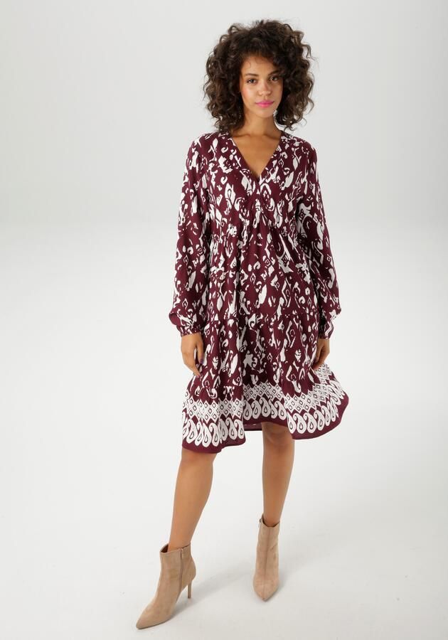 Aniston CASUAL Tuniekjurk met kunstzinnige print en boord aan de zoom nieuwe collectie - Foto 7