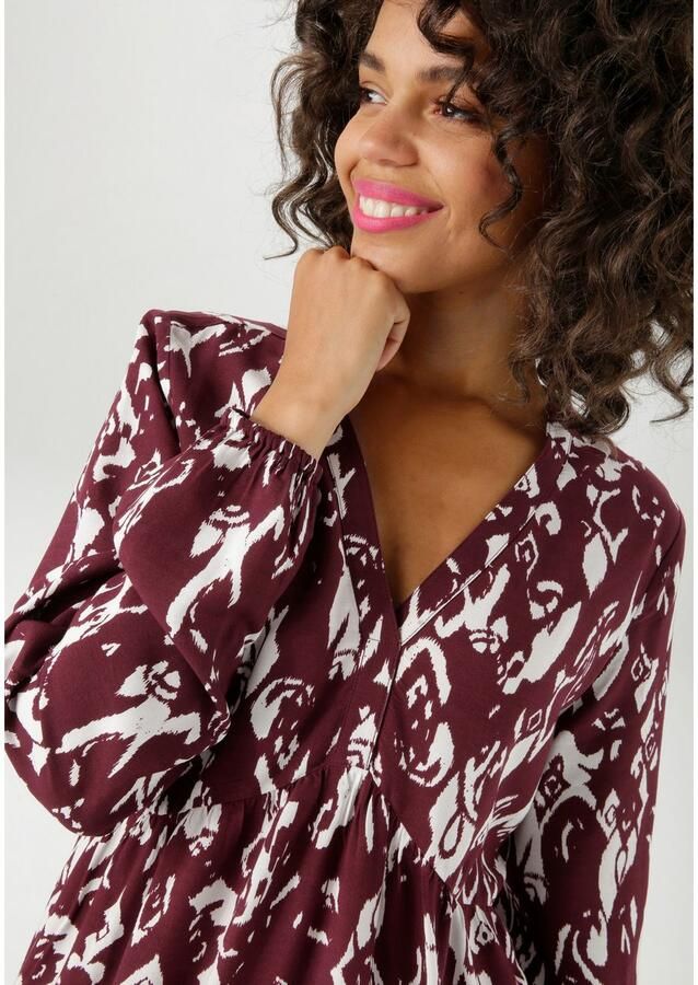 Aniston CASUAL Tuniekjurk met kunstzinnige print en boord aan de zoom nieuwe collectie - Foto 2