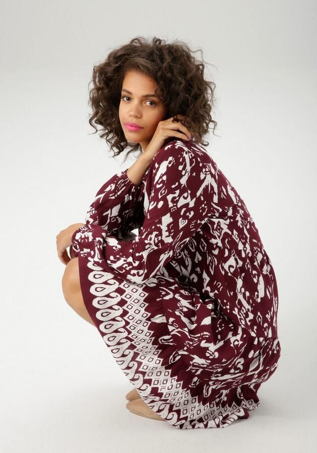 Aniston CASUAL Tuniekjurk met kunstzinnige print en boord aan de zoom nieuwe collectie - Foto 5
