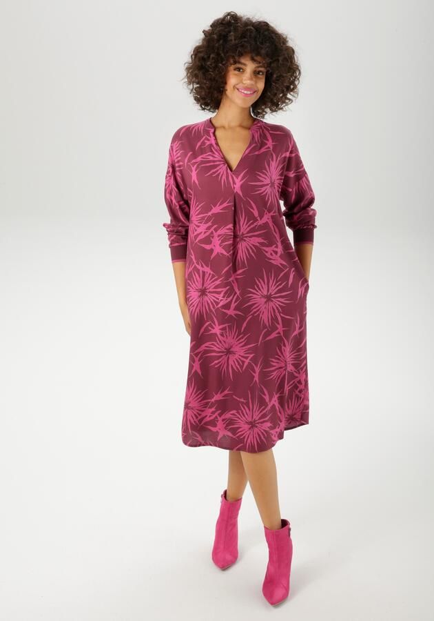 Aniston CASUAL Tuniekjurk met trendy grafische bloe print nieuwe collectie - Foto 7