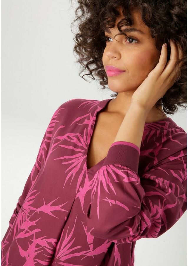 Aniston CASUAL Tuniekjurk met trendy grafische bloe print nieuwe collectie - Foto 2