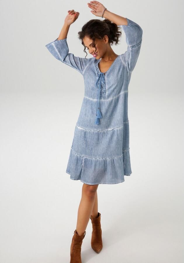 Aniston CASUAL Tuniekjurk met uitgebreide kantversiering (Met jersey onderjurk) - Foto 3