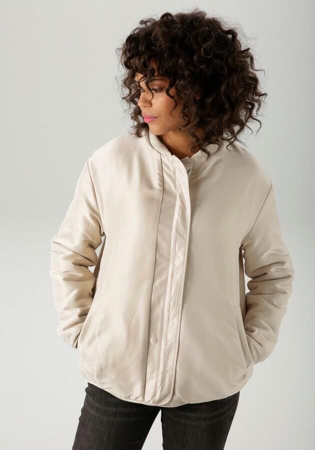 Aniston CASUAL Tweezijdig te dragen jack van knuffelzacht teddy-pluche en gladde geweven stof nieuwe collectie - Foto 4