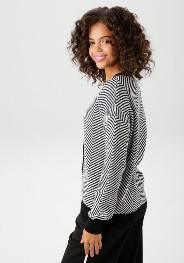 Aniston CASUAL Vest in trendy visgraat patroon - Foto 5