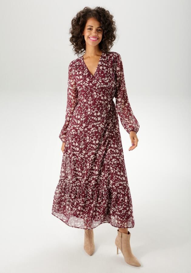 Aniston CASUAL Wikkeljurk met grafische bloe print elk deel uniek nieuwe collectie - Foto 9