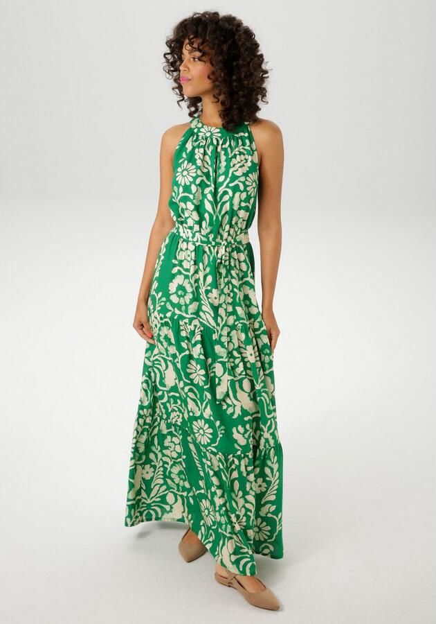 Aniston CASUAL Zomerjurk met extravagante bloemenprint elk stuk is uniek (Met afneembare bindband) - Foto 4