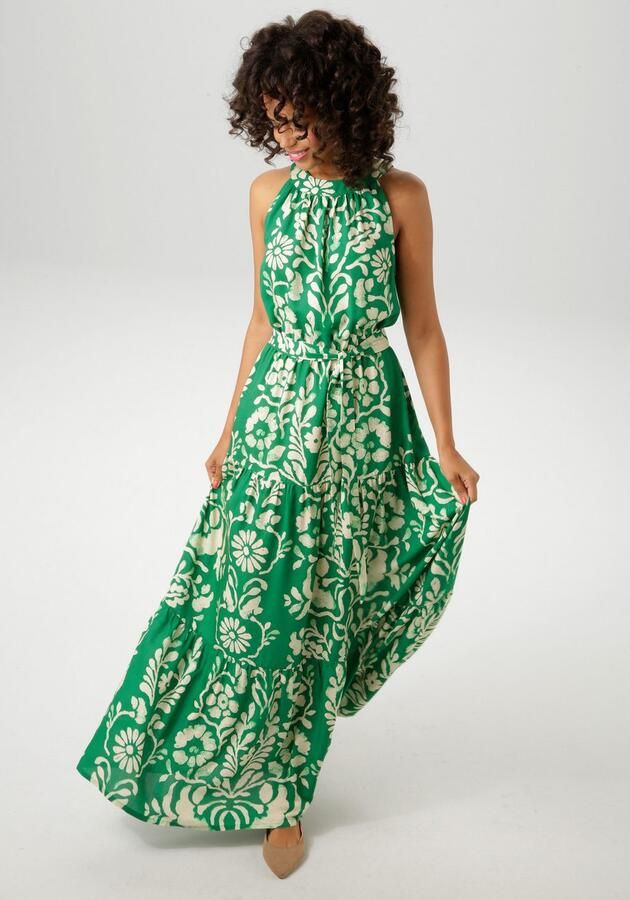 Aniston CASUAL Zomerjurk met extravagante bloemenprint elk stuk is uniek (Met afneembare bindband) - Foto 6