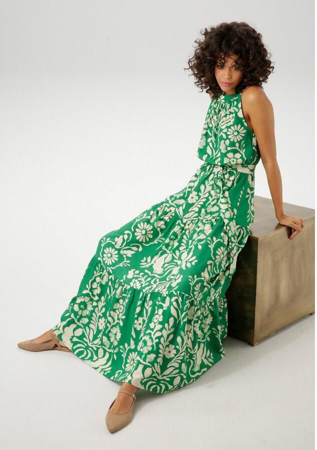 Aniston CASUAL Zomerjurk met extravagante bloemenprint elk stuk is uniek (Met afneembare bindband) - Foto 3