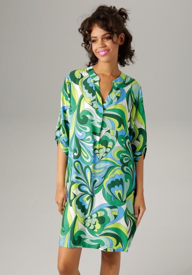 Aniston CASUAL Zomerjurk met harmonieuze kleuren grafische print - Foto 6