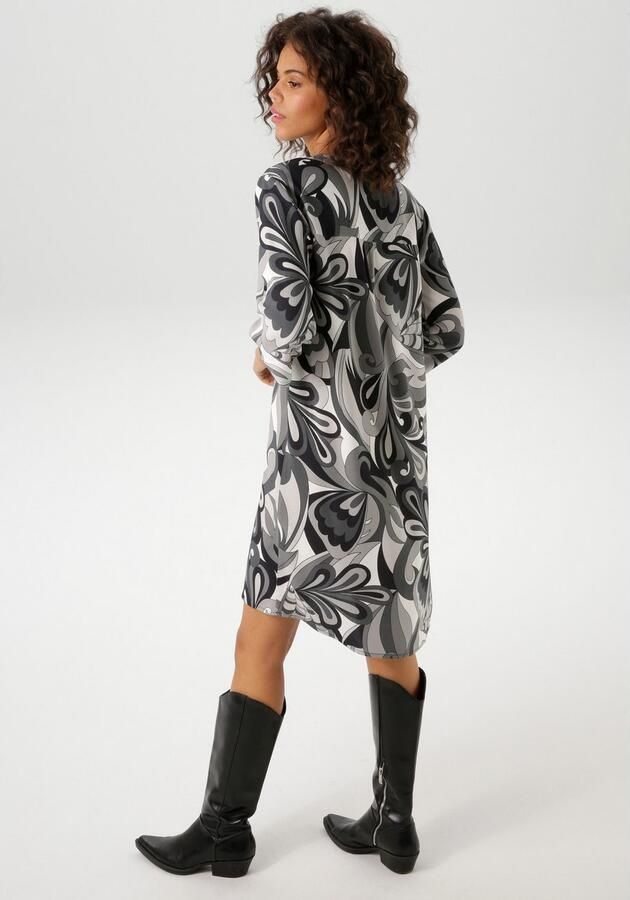 Aniston CASUAL Zomerjurk met harmonieuze kleuren grafische print - Foto 5