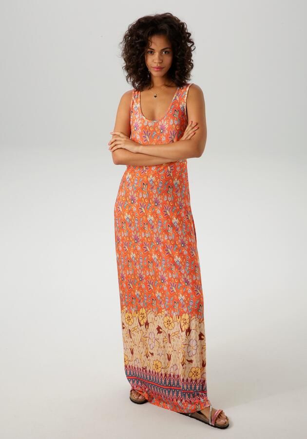 Aniston CASUAL Zomerjurk met kleurharmonieuze bloemenprint en rand aan de zoom - Foto 7