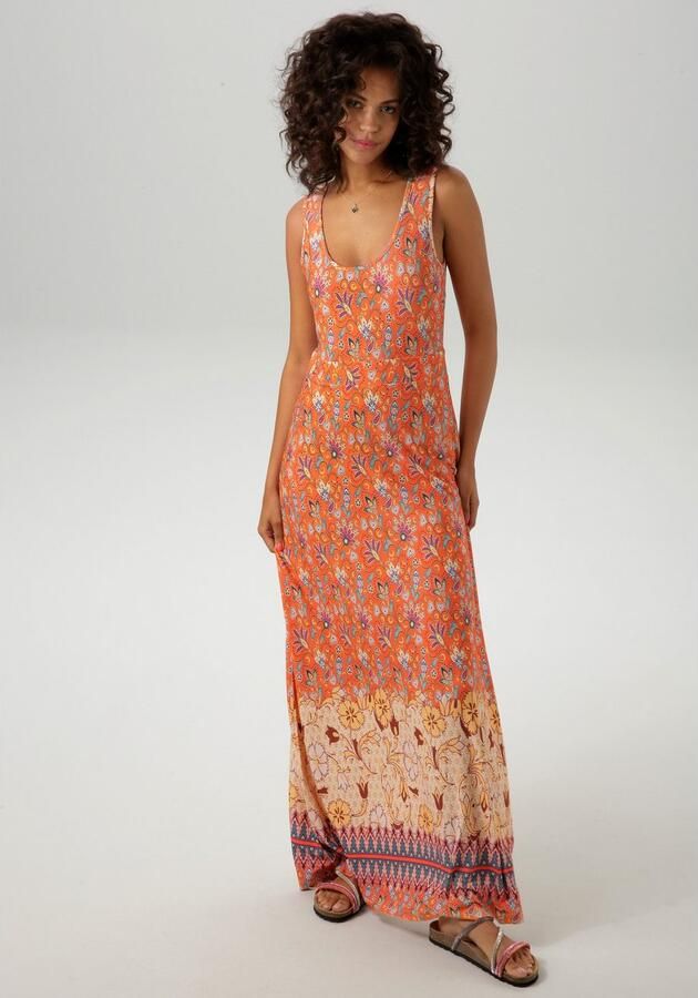 Aniston CASUAL Zomerjurk met kleurharmonieuze bloemenprint en rand aan de zoom - Foto 3