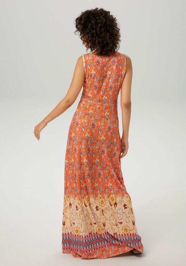 Aniston CASUAL Zomerjurk met kleurharmonieuze bloemenprint en rand aan de zoom - Foto 4