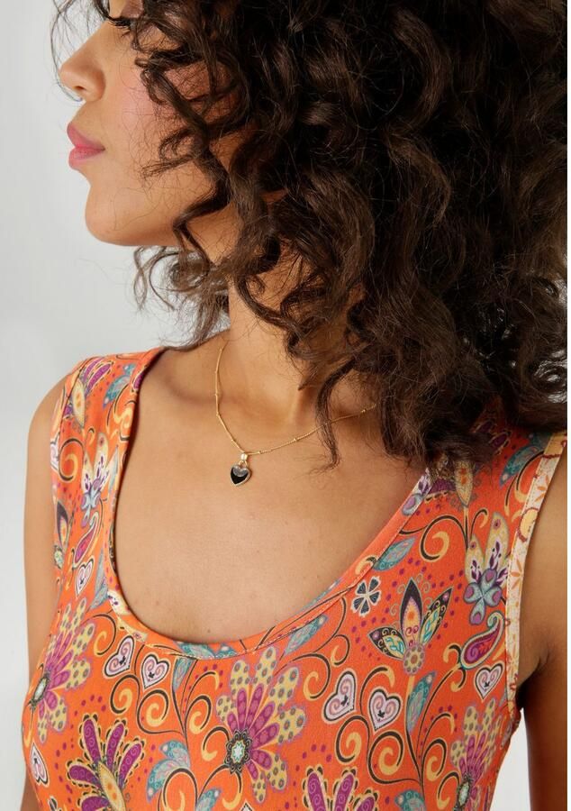 Aniston CASUAL Zomerjurk met kleurharmonieuze bloemenprint en rand aan de zoom - Foto 2