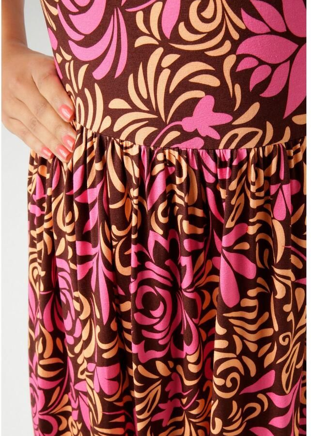 Aniston CASUAL Zomerjurk met kleurharmonieuze grafische rozenprint - Foto 2