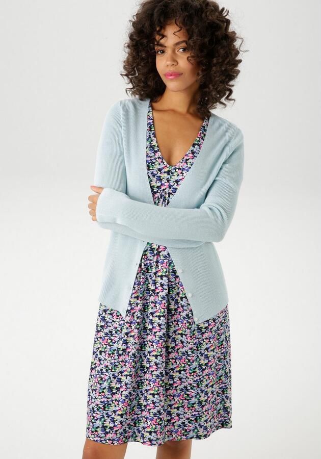 Aniston CASUAL Zomerjurk met kleurrijke grafische bloemetjes bedrukt - Foto 5