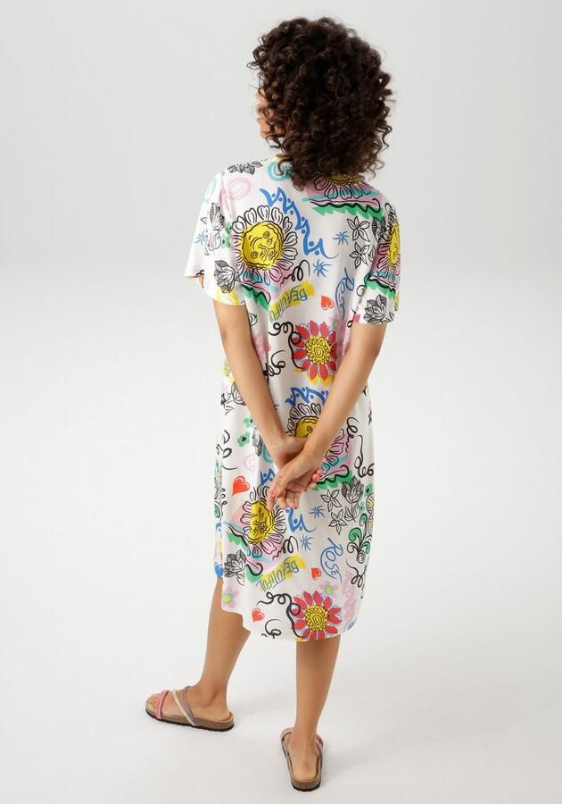 Aniston CASUAL Zomerjurk met kleurrijke kunstzinnige print - Foto 5