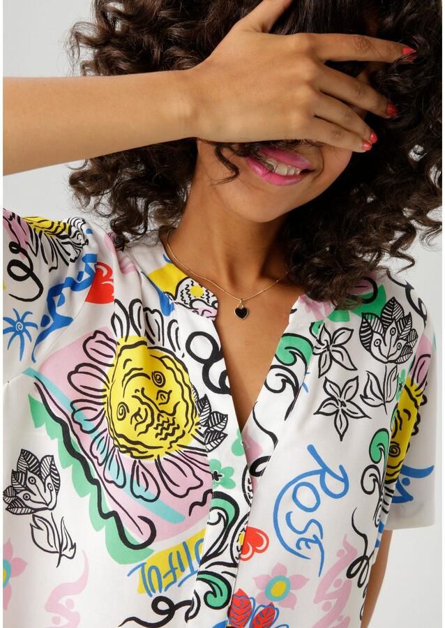 Aniston CASUAL Zomerjurk met kleurrijke kunstzinnige print - Foto 2