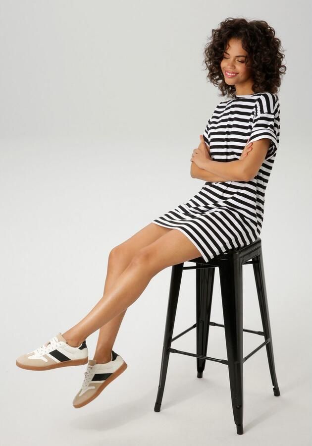 Aniston CASUAL Zomerjurk met streepdessin - Foto 4